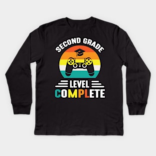 Gamer Student Class Of School Second Grade Level Complete Kids Long Sleeve T-Shirt